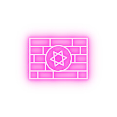 Kotel Judaism neon icon