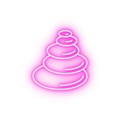 Stones Buddhism neon icon