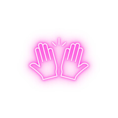 Muslim praying hands neon icon