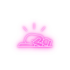 Sujud posture prayer neon icon