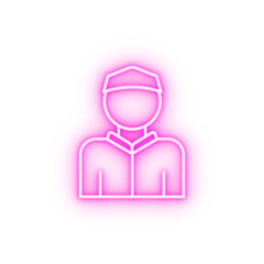 Muslim man prayer neon icon