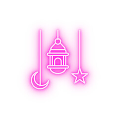 Arabic lantern Ramadan neon icon