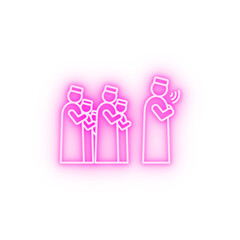 Islamic prayers mosque neon icon
