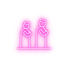 Islamic Friday prayers neon icon