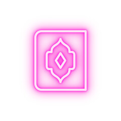 Quran Ramadan book neon icon