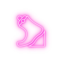 High heel prosthesis neon icon