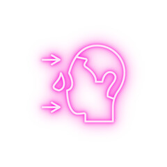 Nose prosthesis man neon icon