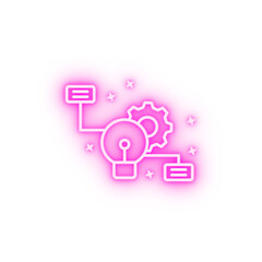Project gear idea diagram neon icon
