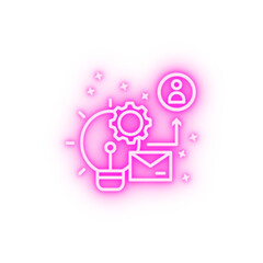 Idea gear letter user neon icon