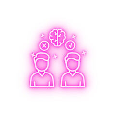 Brainstorm teamwork neon icon