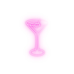 Martini olive alcohol neon icon
