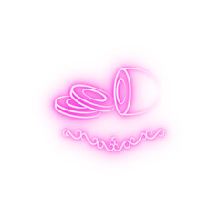Olive bone skewer neon icon