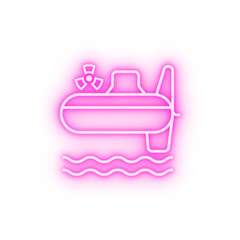 Submarines nuclear neon icon