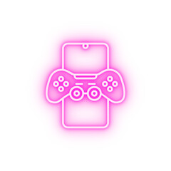 Joystick mobile game neon icon © rashadaliyev