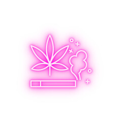 Marijuana smoke healthcare neon icon