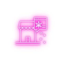 Stone marijuana web online neon icon