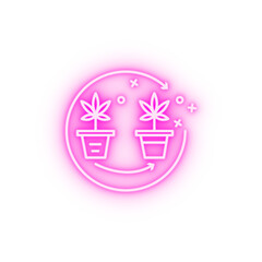 Marijuana healthcare neon icon