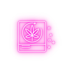 Healthcare marijuana web page neon icon