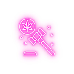 Marijuana law medical neon icon