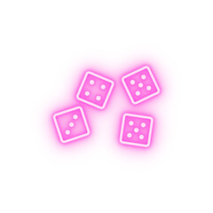 playing dice magic neon icon