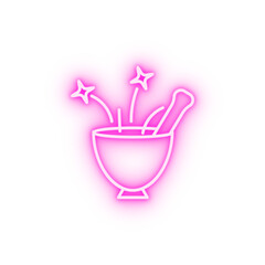 Mortar magic neon icon