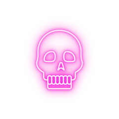 Skull magic neon icon