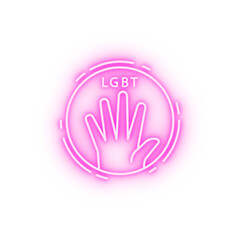 Hand lgbt neon icon