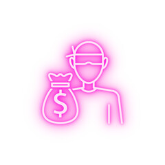Thief neon icon