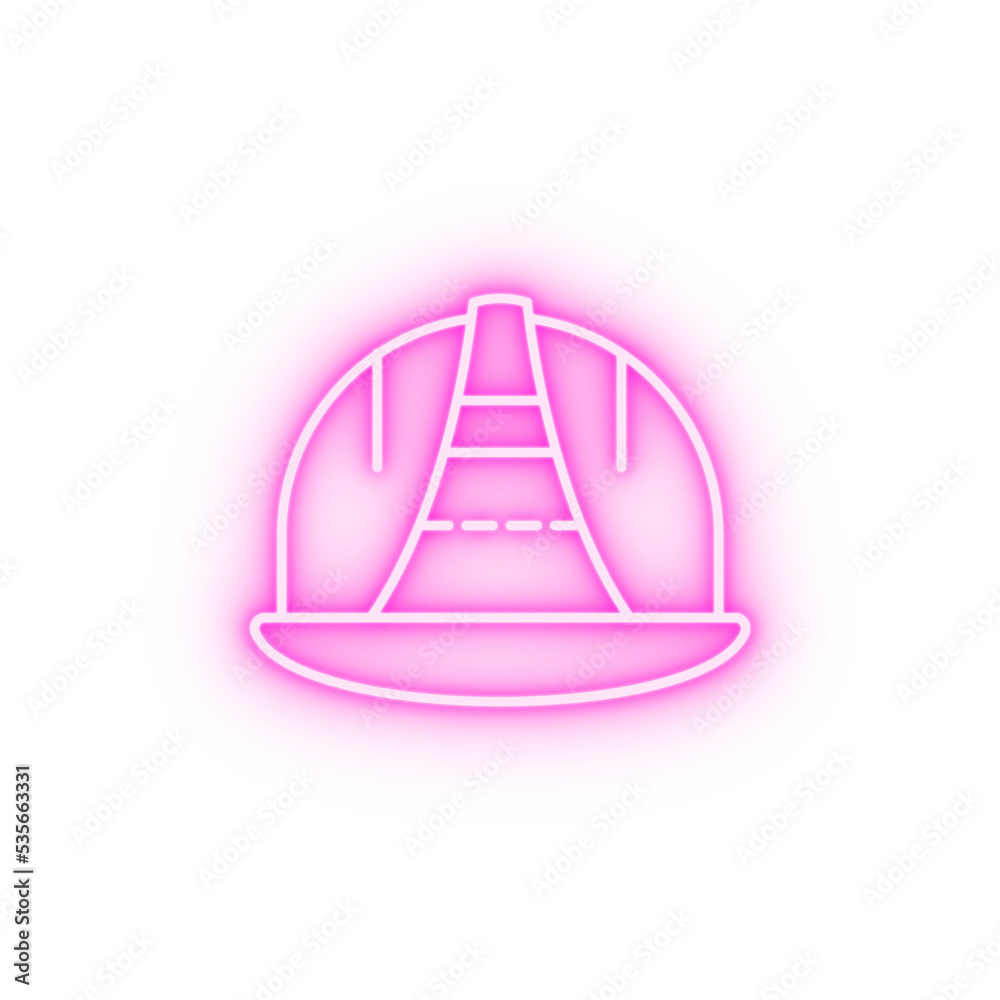 Wall mural Helmet safety neon icon