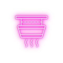 Smoke detector safety neon icon