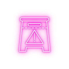 Sign safety neon icon