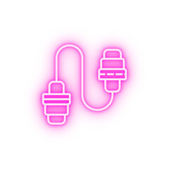 Ear pug safety neon icon