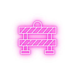 Fence construction barricade neon icon