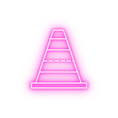 Cone safety neon icon