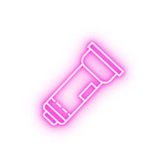 Flashlight light neon icon