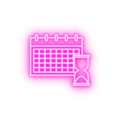 Job resume schedule 2 colored line neon icon