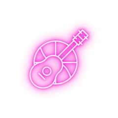 Job resume ukelele 2 colored line neon icon