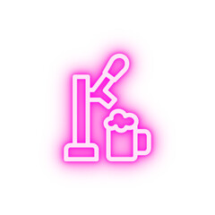 Beer dispenser machine neon icon