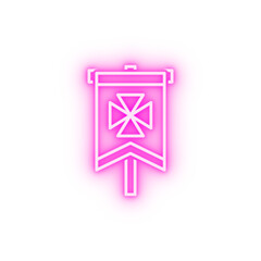 Flag neon icon