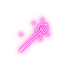 Magic wand neon icon
