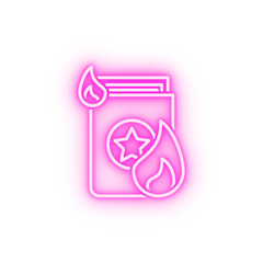 Spell book neon icon