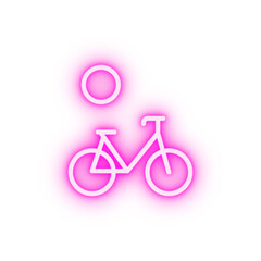 Bicycle sun neon icon