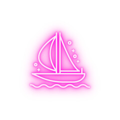 Hawaii sea boat neon icon