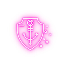 Obraz premium Shield beach Hawaii neon icon