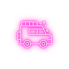 Van car safari neon icon