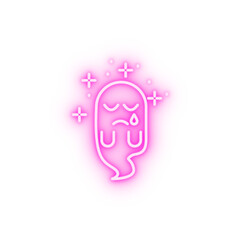 Ghost crying neon icon