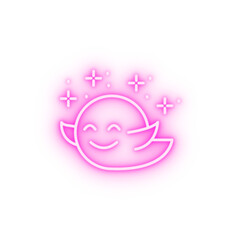 Obraz premium Ghost happy neon icon