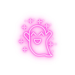 Ghost happy neon icon