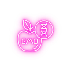 DNA apple GMO neon icon