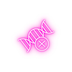 DNA ban neon icon